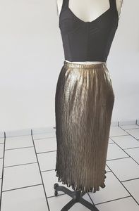 NY Collection Metallic Midi Skirt
